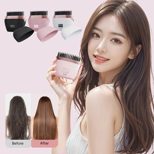 Hair Straightener Brush Portable Rechargeable Cordless Straightening
